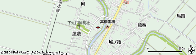 秋田県潟上市飯田川下虻川屋敷146周辺の地図