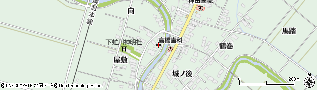 秋田県潟上市飯田川下虻川屋敷144周辺の地図