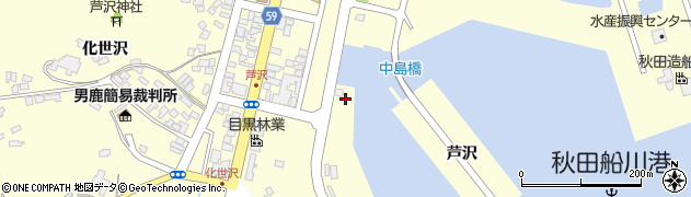 秋田県男鹿市船川港船川（芦沢）周辺の地図