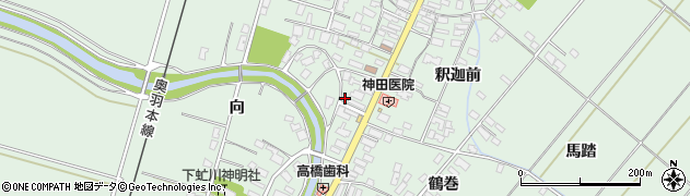 秋田県潟上市飯田川下虻川屋敷31周辺の地図