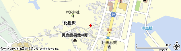 秋田県男鹿市船川港船川（化世沢）周辺の地図