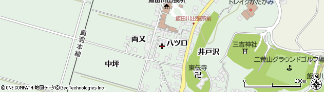 秋田県潟上市飯田川下虻川（八ツ口）周辺の地図