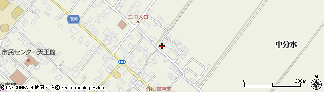 秋田県潟上市天王（中分水）周辺の地図