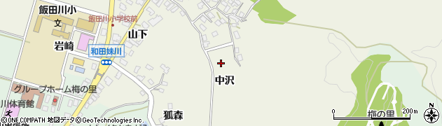 秋田県潟上市飯田川和田妹川中沢周辺の地図