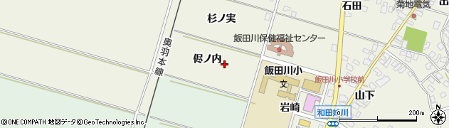 秋田県潟上市飯田川和田妹川侭ノ内周辺の地図