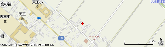 秋田県潟上市天王下分水周辺の地図