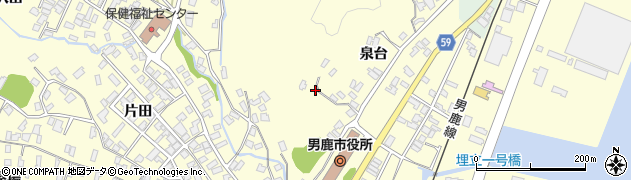 秋田県男鹿市船川港船川泉台周辺の地図