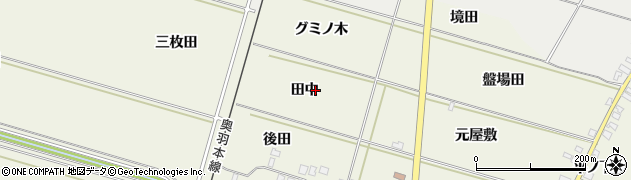 秋田県潟上市飯田川和田妹川田中周辺の地図
