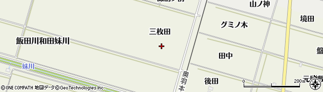 秋田県潟上市飯田川和田妹川（三枚田）周辺の地図