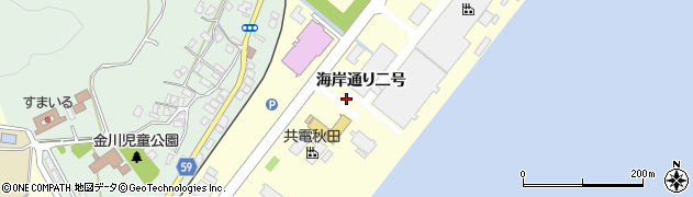 秋田県男鹿市船川港船川（海岸通り二号）周辺の地図