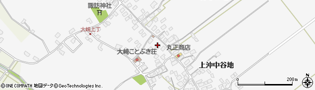 秋田県潟上市天王大崎上沖中谷地周辺の地図
