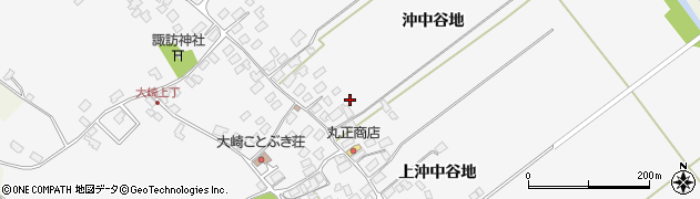 秋田県潟上市天王大崎沖中谷地周辺の地図