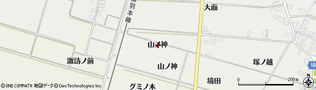 秋田県潟上市飯田川飯塚（山ノ神）周辺の地図