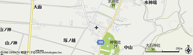 秋田県潟上市飯田川飯塚水神端4周辺の地図