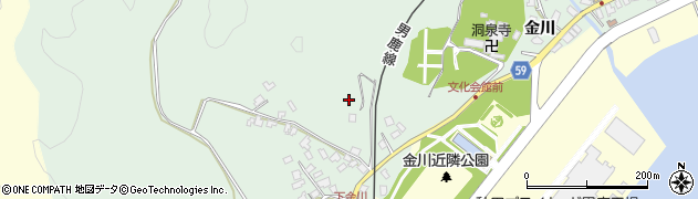 秋田県男鹿市船川港金川（上ノ山）周辺の地図