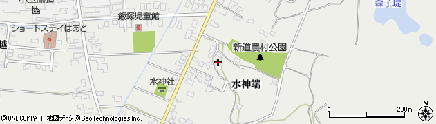 秋田県潟上市飯田川飯塚水神端165周辺の地図