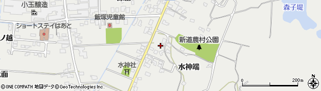 秋田県潟上市飯田川飯塚水神端周辺の地図