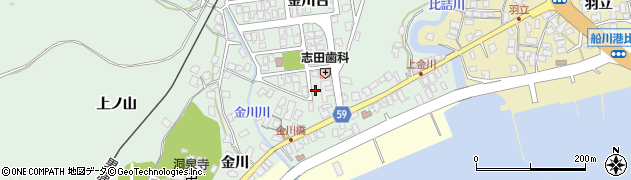 秋田県男鹿市船川港金川（金川台）周辺の地図
