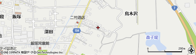 秋田県潟上市飯田川飯塚（鳥木沢）周辺の地図