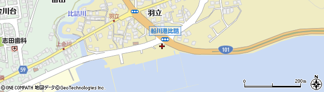 秋田県男鹿市船川港比詰羽立56周辺の地図