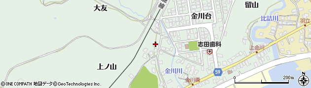秋田県男鹿市船川港金川（大友）周辺の地図