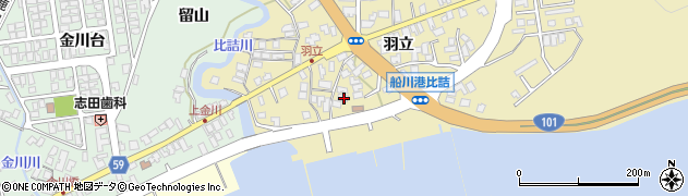 秋田県男鹿市船川港比詰羽立48周辺の地図