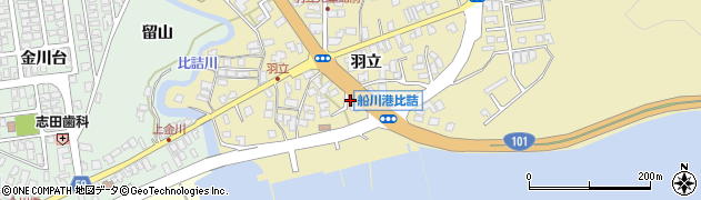 秋田県男鹿市船川港比詰羽立57周辺の地図