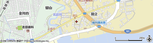 秋田県男鹿市船川港比詰羽立28周辺の地図