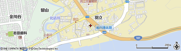 秋田県男鹿市船川港比詰羽立47周辺の地図