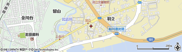 秋田県男鹿市船川港比詰羽立29周辺の地図