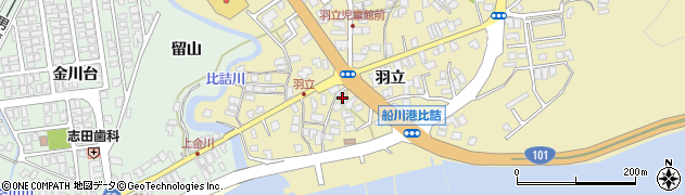 秋田県男鹿市船川港比詰羽立49周辺の地図