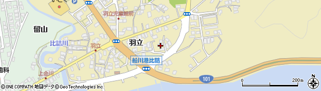 秋田県男鹿市船川港比詰羽立82周辺の地図