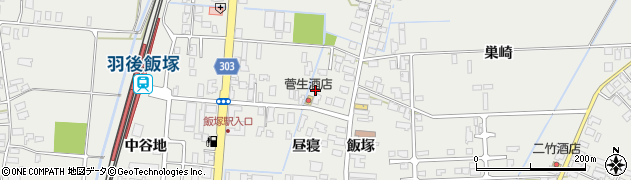 秋田県潟上市飯田川飯塚（昼寝）周辺の地図