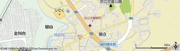 秋田県男鹿市船川港比詰羽立34周辺の地図