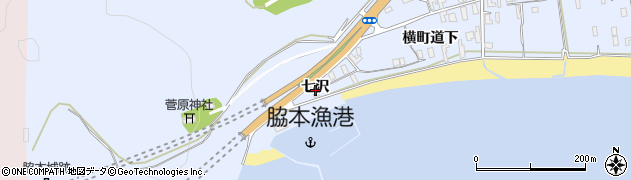 秋田県男鹿市脇本脇本（七沢）周辺の地図