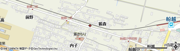 秋田県男鹿市船越狐森周辺の地図