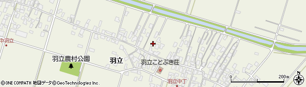秋田県潟上市天王羽立166周辺の地図