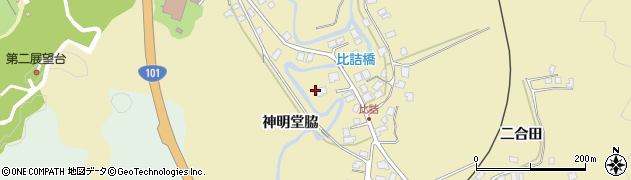 秋田県男鹿市船川港比詰（神明堂脇）周辺の地図