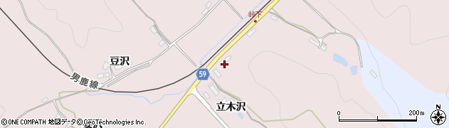 秋田県男鹿市脇本田谷沢（立木沢）周辺の地図