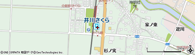 秋田県南秋田郡井川町周辺の地図