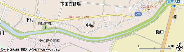 秋田県井川町（南秋田郡）北川尻（中村）周辺の地図