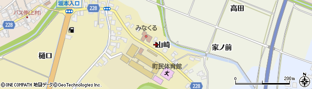 秋田県井川町（南秋田郡）坂本（山崎）周辺の地図