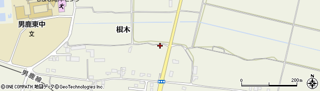 秋田県男鹿市船越根木277周辺の地図