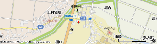 秋田県井川町（南秋田郡）坂本（四百刈）周辺の地図
