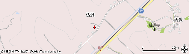秋田県男鹿市脇本田谷沢（仏沢）周辺の地図