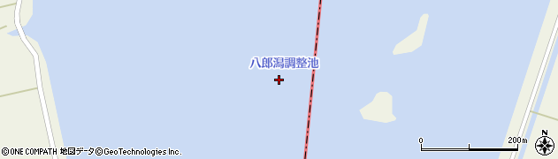 八郎潟調整池周辺の地図