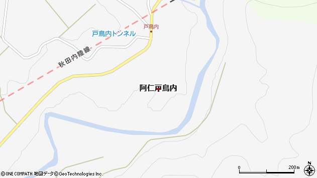 〒018-4733 秋田県北秋田市阿仁戸鳥内の地図