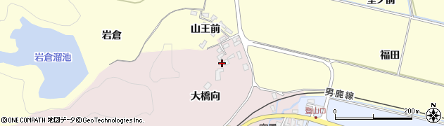 秋田県男鹿市脇本田谷沢（大橋向）周辺の地図