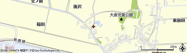 秋田県男鹿市脇本富永（後沢）周辺の地図