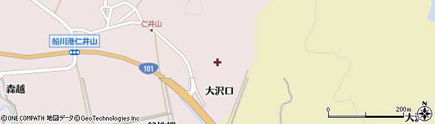 秋田県男鹿市船川港仁井山（大沢口）周辺の地図